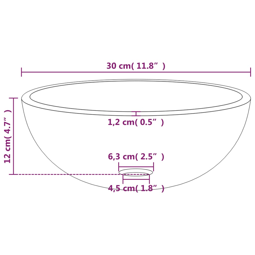 Wasbak 35x12 cm gehard glas