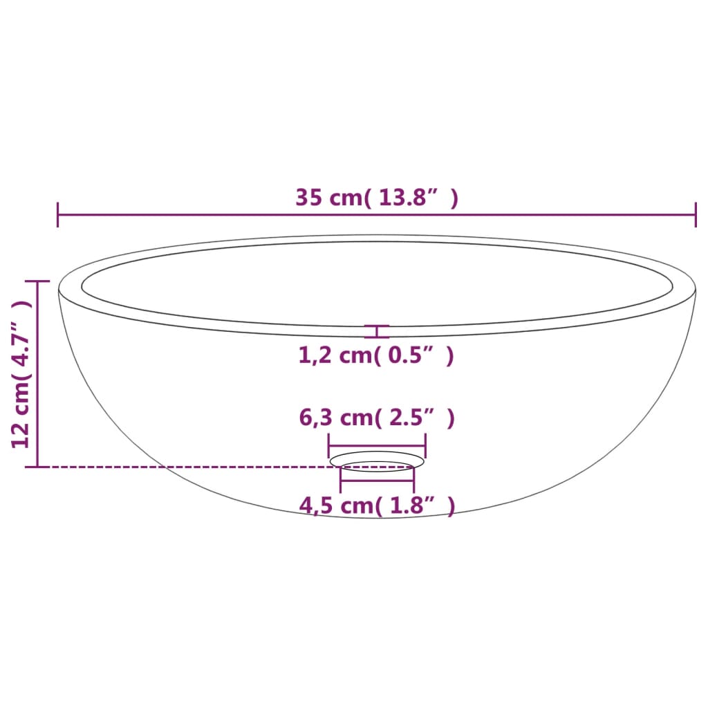 Wasbak 30x12 cm gehard glas