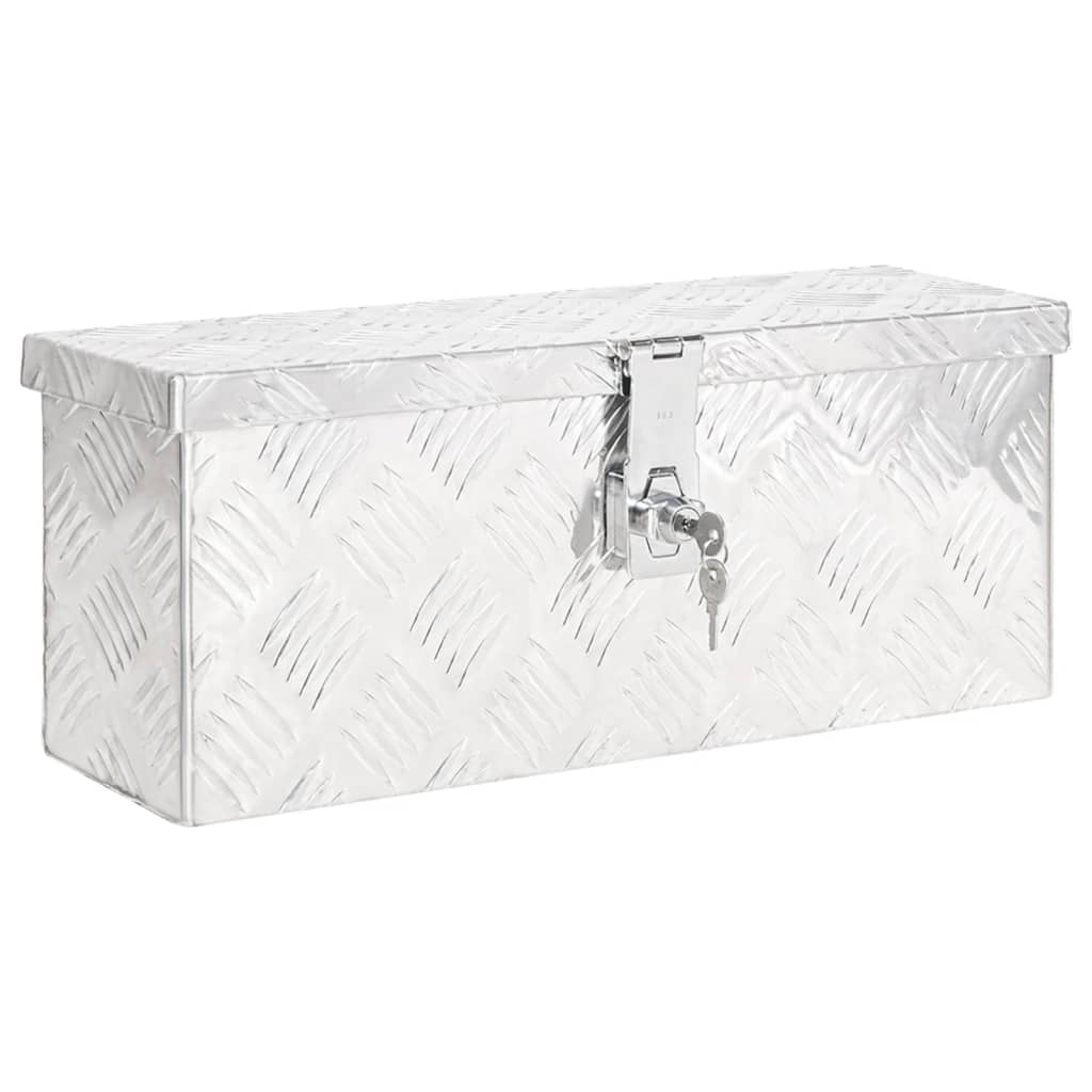 Opbergbox 50x15x20,5 cm aluminium zilverkleurig