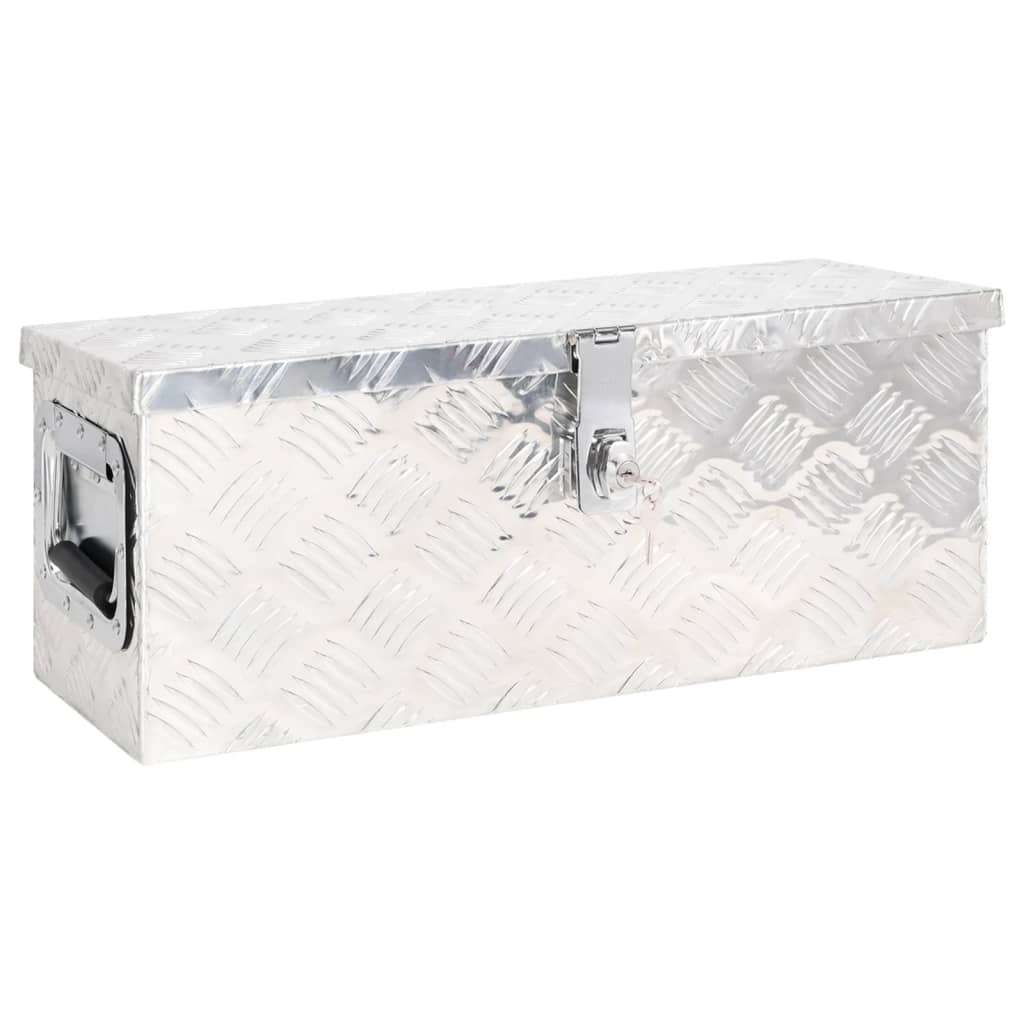 Opbergbox 50x15x20,5 cm aluminium zilverkleurig