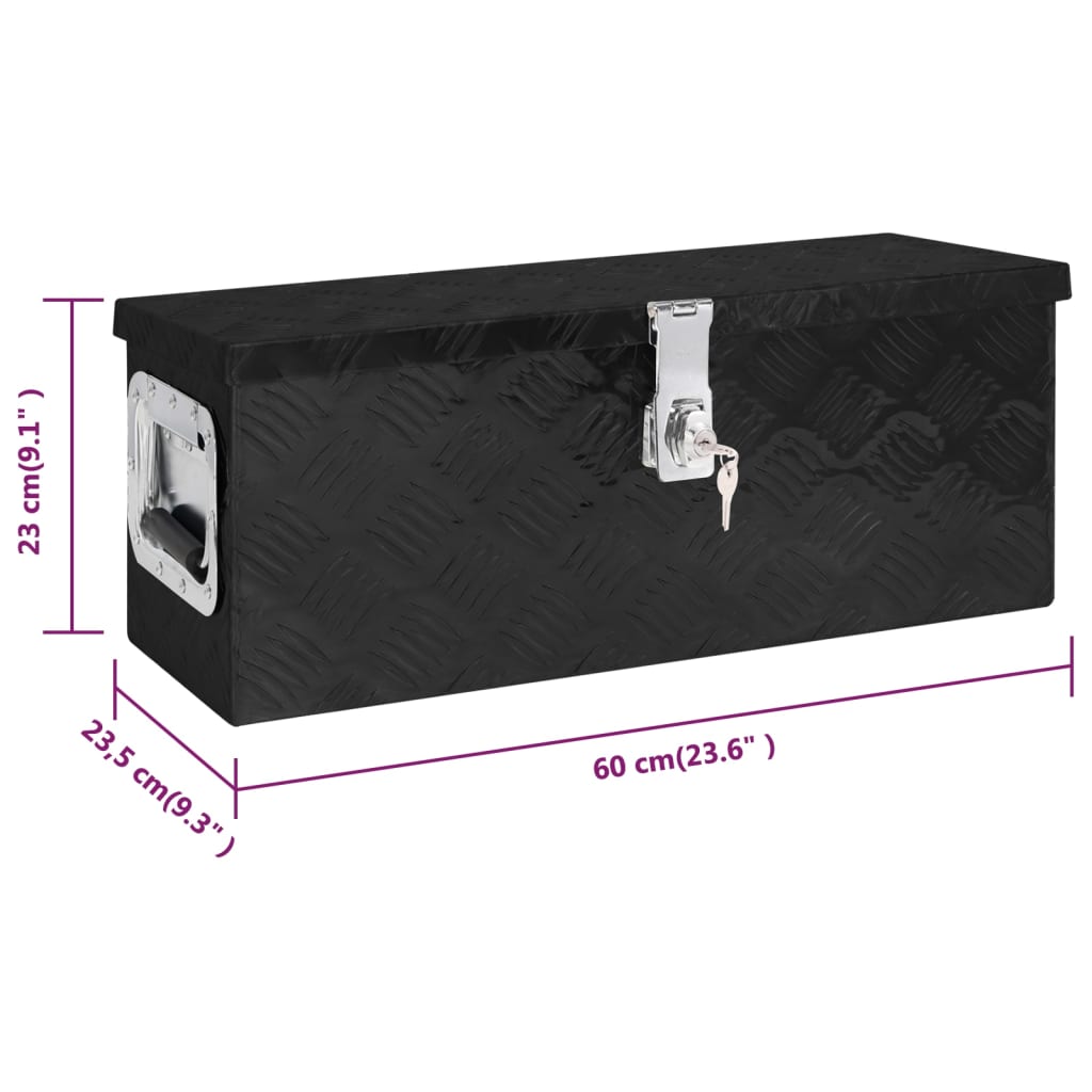 Opbergbox 50x15x20,5 cm aluminium zilverkleurig