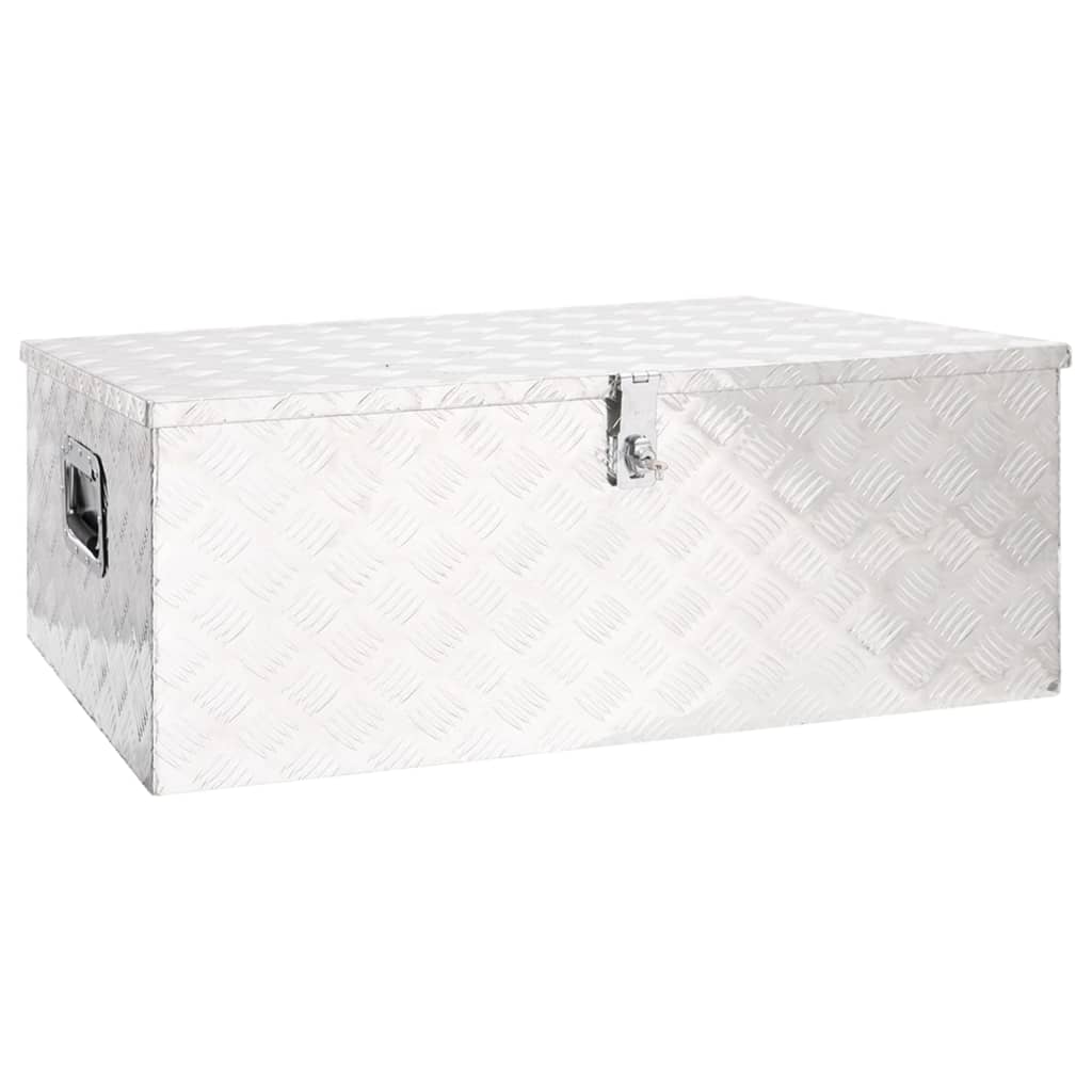 Opbergbox 50x15x20,5 cm aluminium zilverkleurig