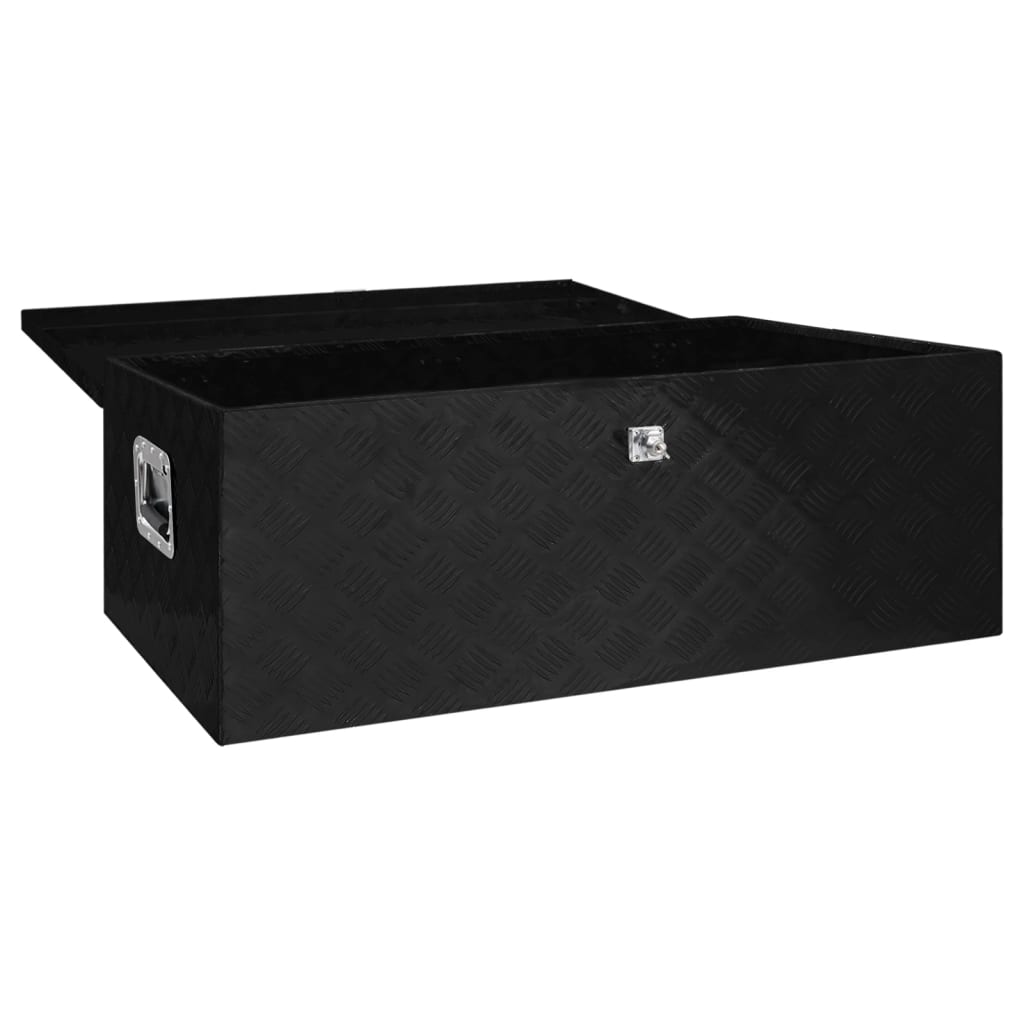 Opbergbox 50x15x20,5 cm aluminium zilverkleurig