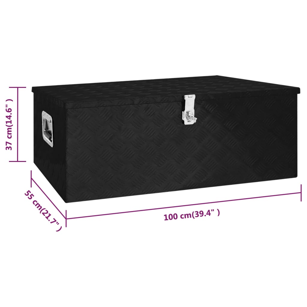 Opbergbox 50x15x20,5 cm aluminium zilverkleurig