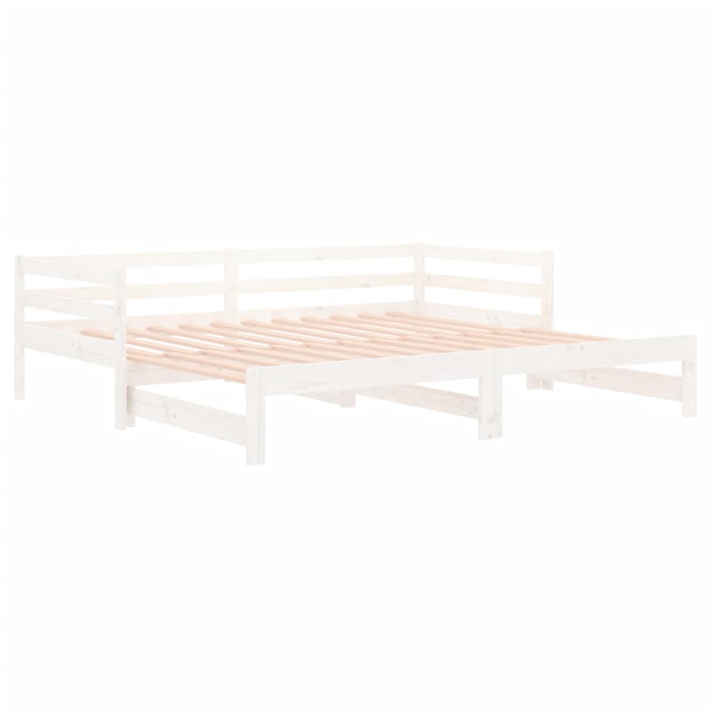 Slaapbank uitschuifbaar 2x(80x200) cm grenenhout