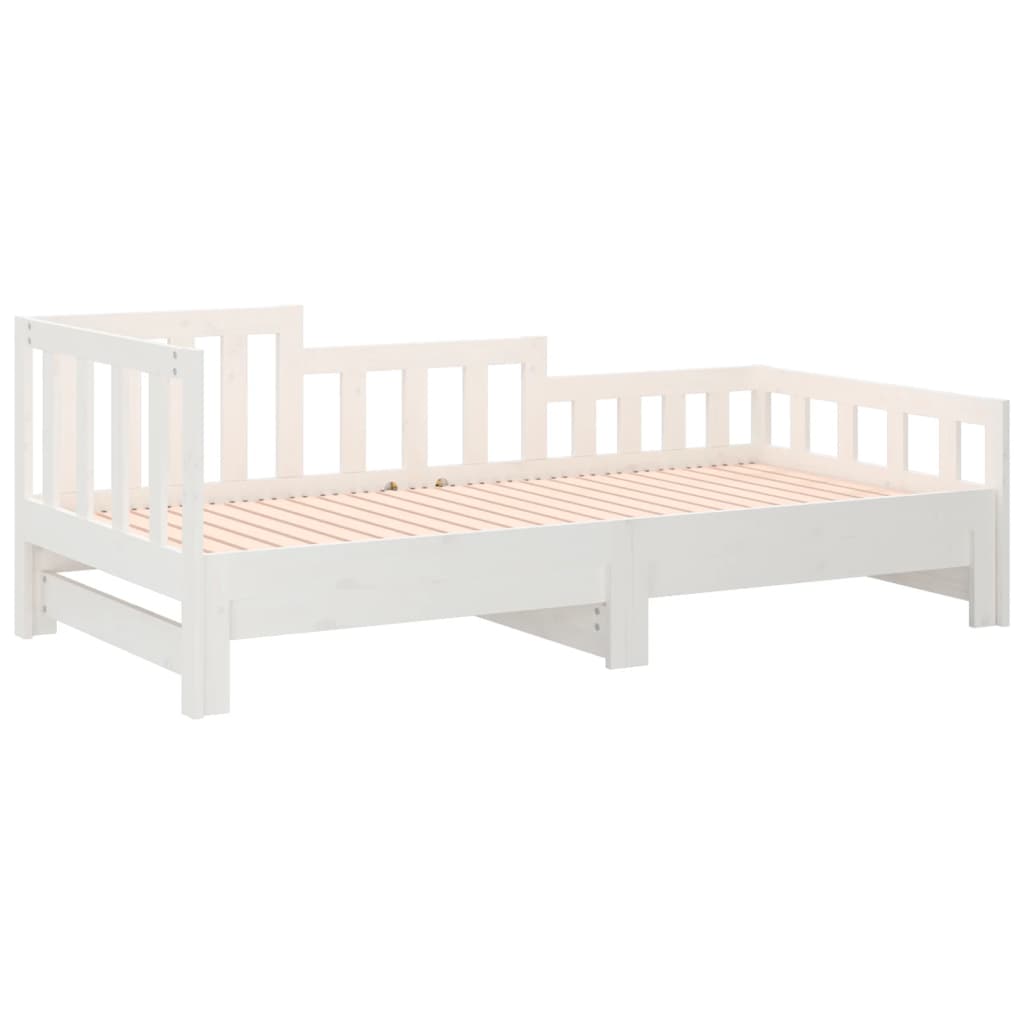 Slaapbank uitschuifbaar massief grenenhout 2x(90x200) cm