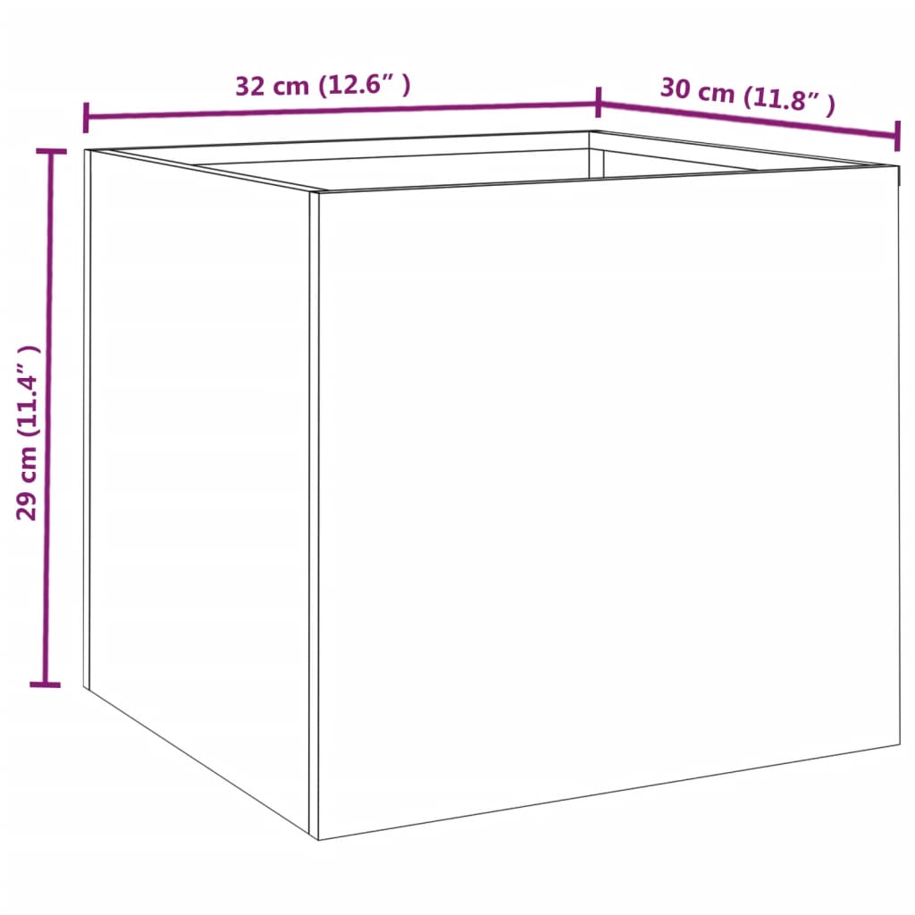 Plantenbak 32x30x29 cm cortenstaal