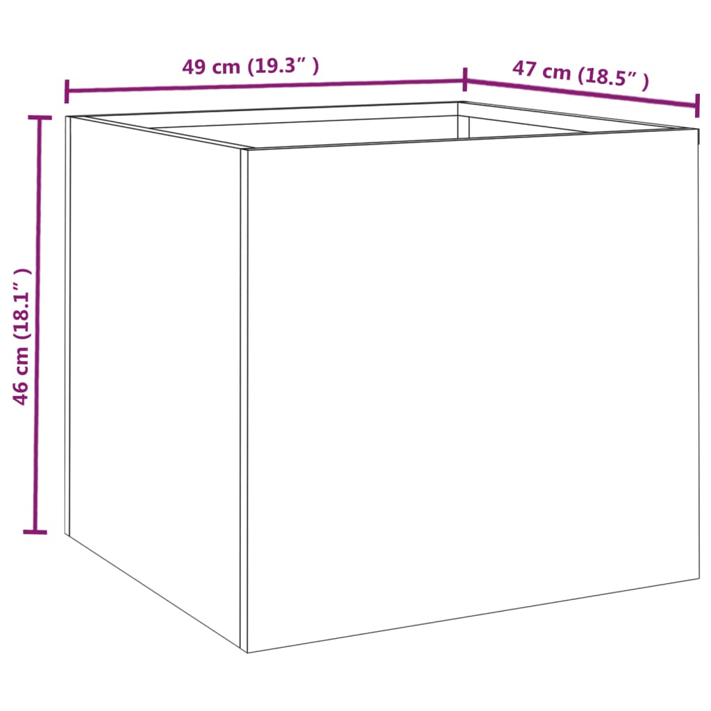 Plantenbak 32x30x29 cm cortenstaal