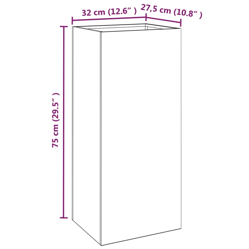 Plantenbak 42x38x75 cm cortenstaal