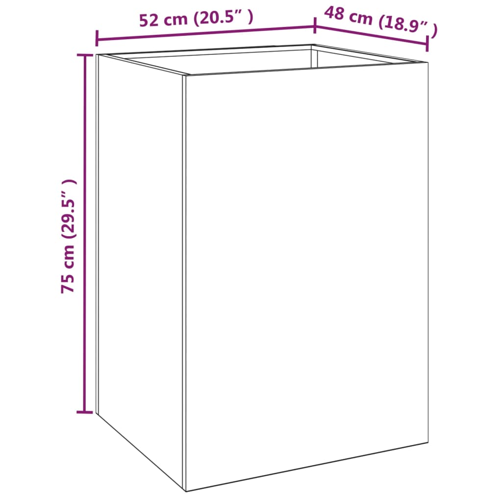 Plantenbak 32x30x29 cm cortenstaal