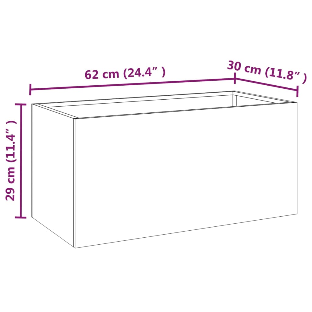 Plantenbak 32x30x29 cm cortenstaal