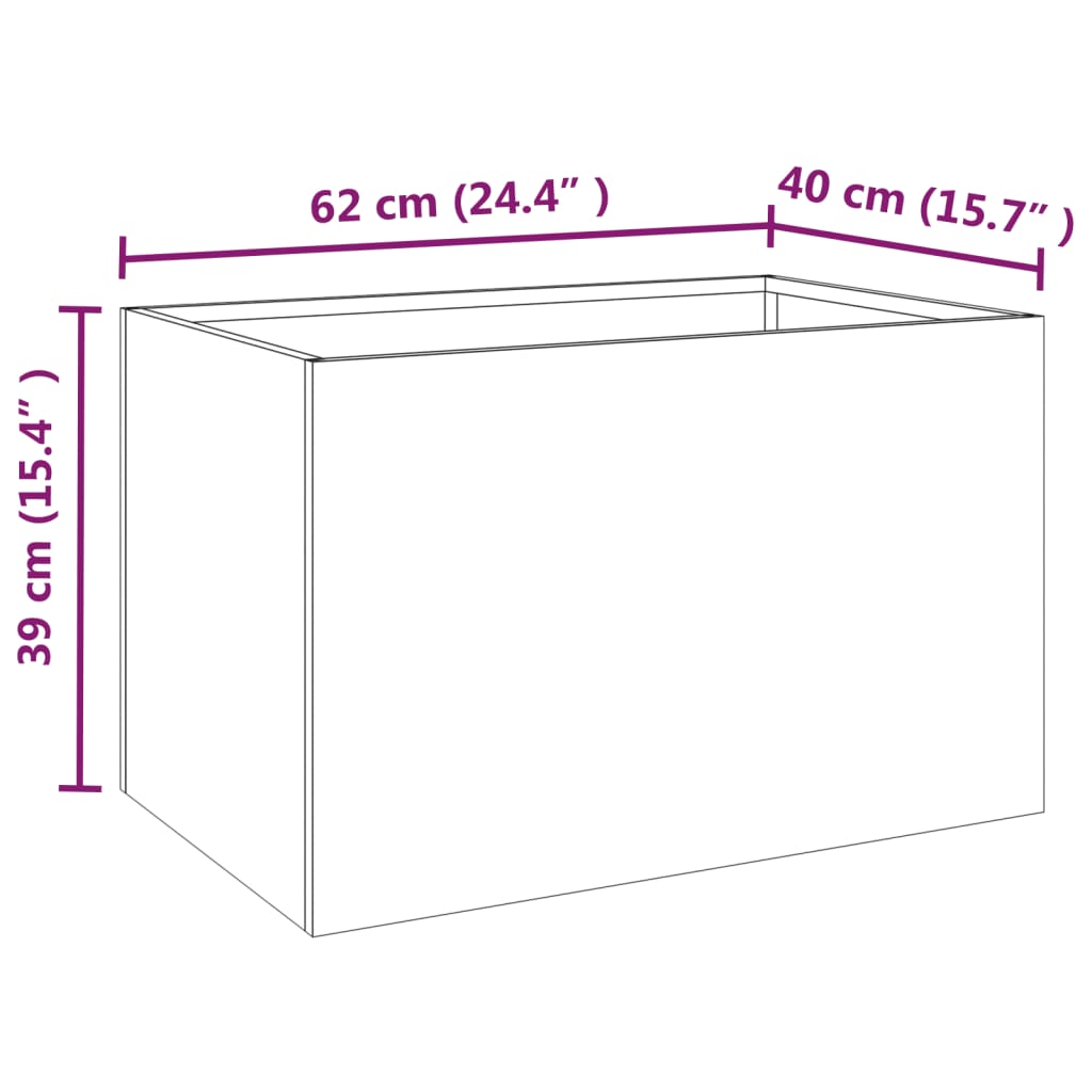 Plantenbak 32x30x29 cm cortenstaal