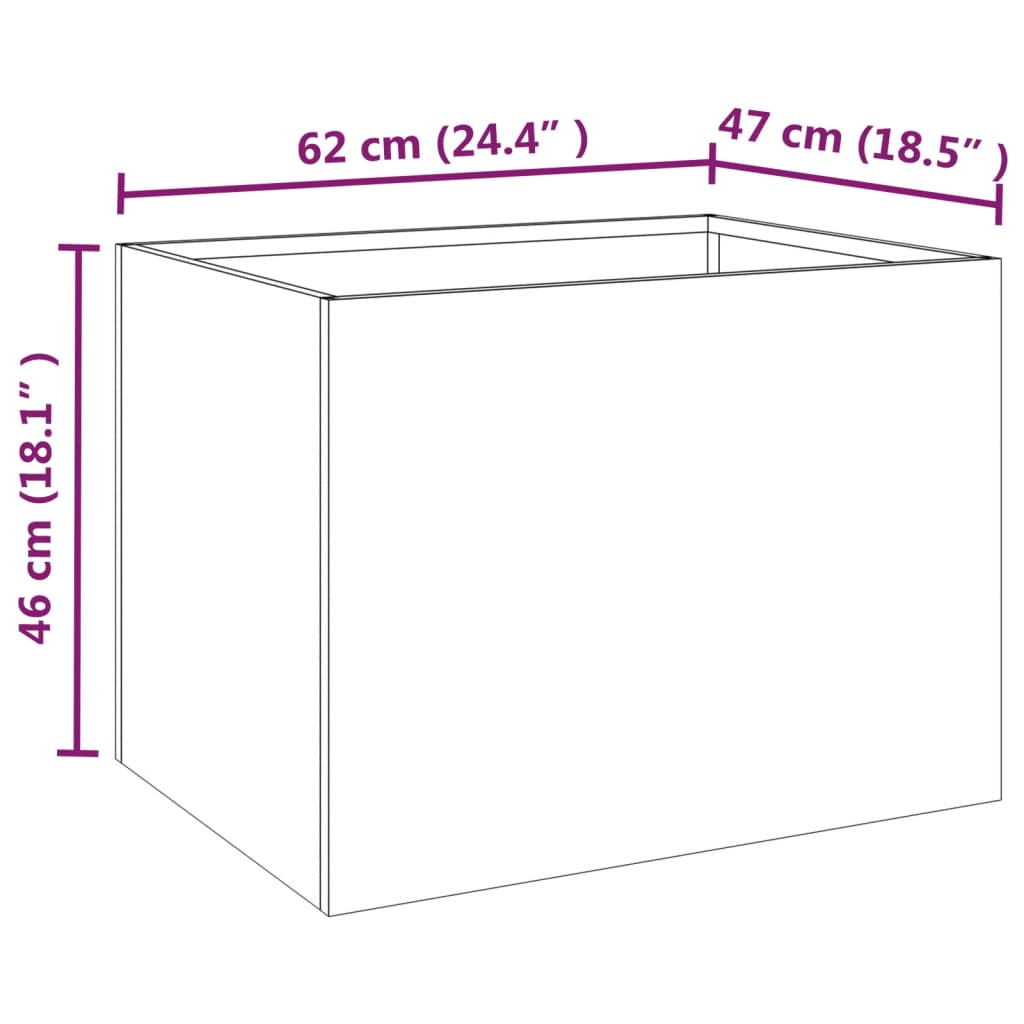 Plantenbak 42x38x75 cm cortenstaal