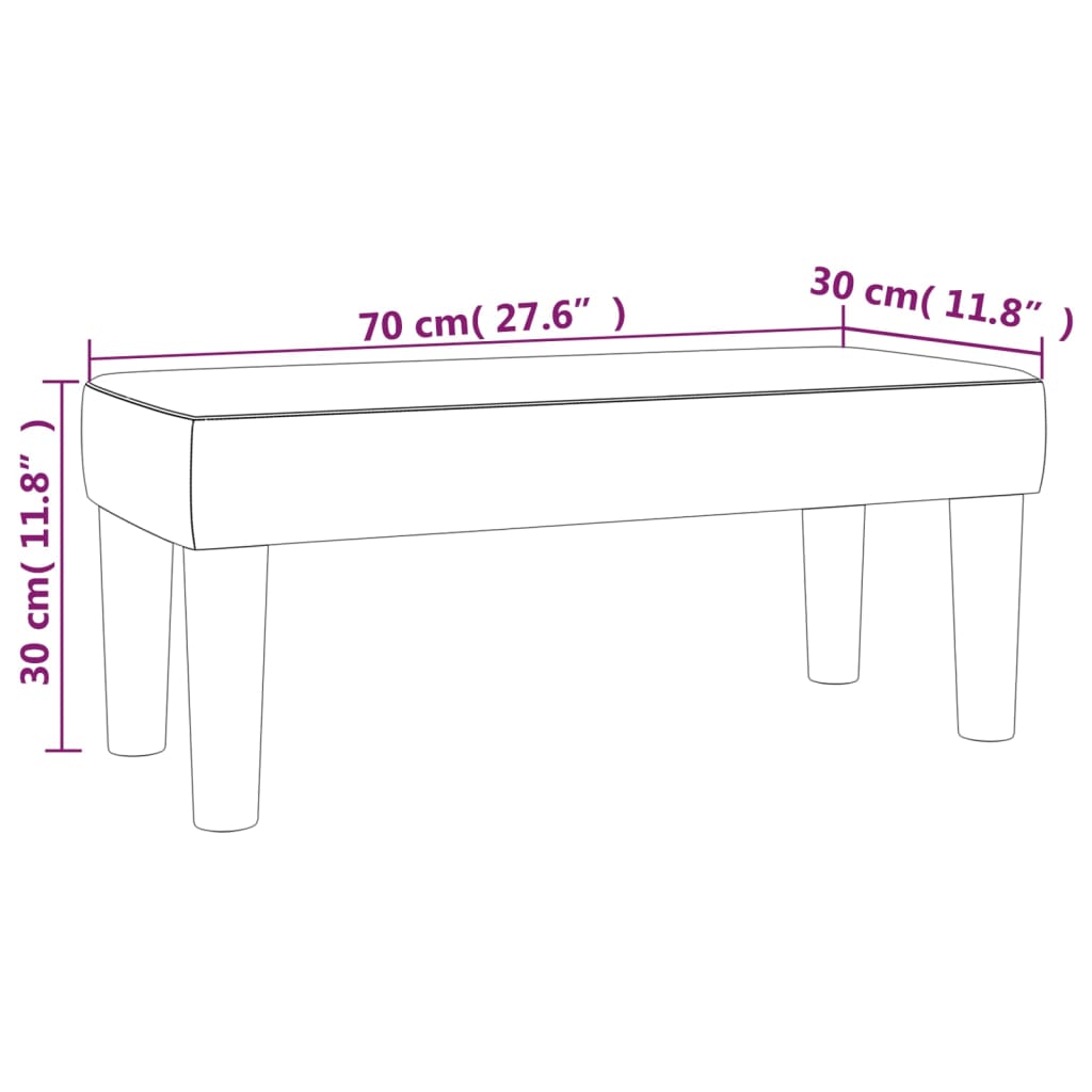 Bankje 100x30x30 cm stof