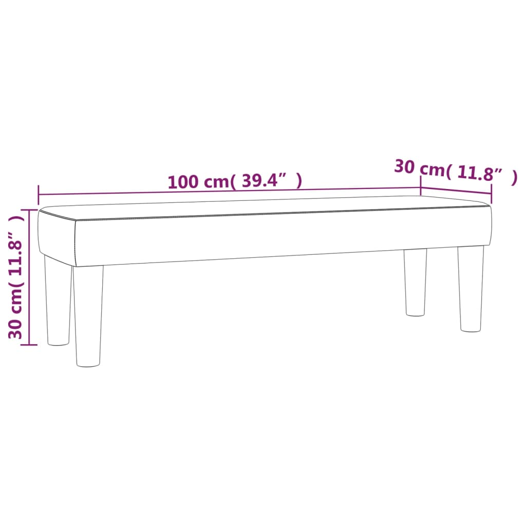 Bankje 100x30x30 cm stof