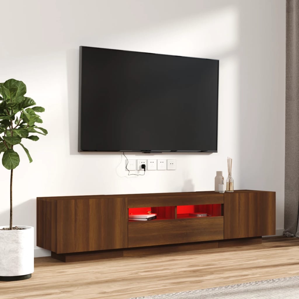 Tv-meubel met LED-verlichting 180x35x40 cm