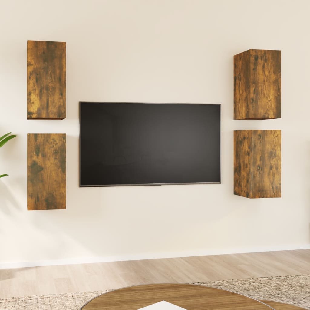 Tv-meubelen 4 st 30,5x30x90 cm bewerkt hout