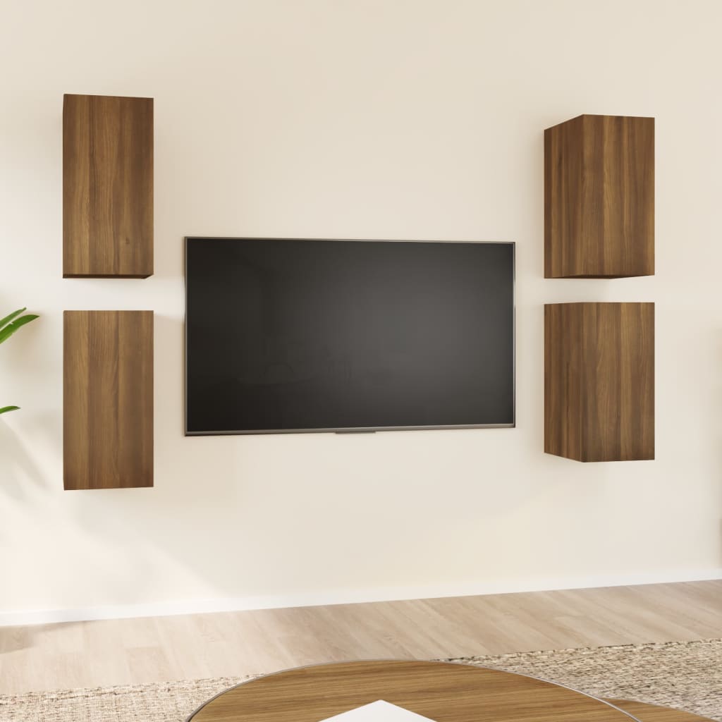 Tv-meubelen 4 st 30,5x30x110 cm bewerkt hout