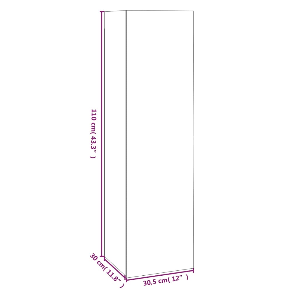 Tv-meubelen 4 st 30,5x30x90 cm bewerkt hout