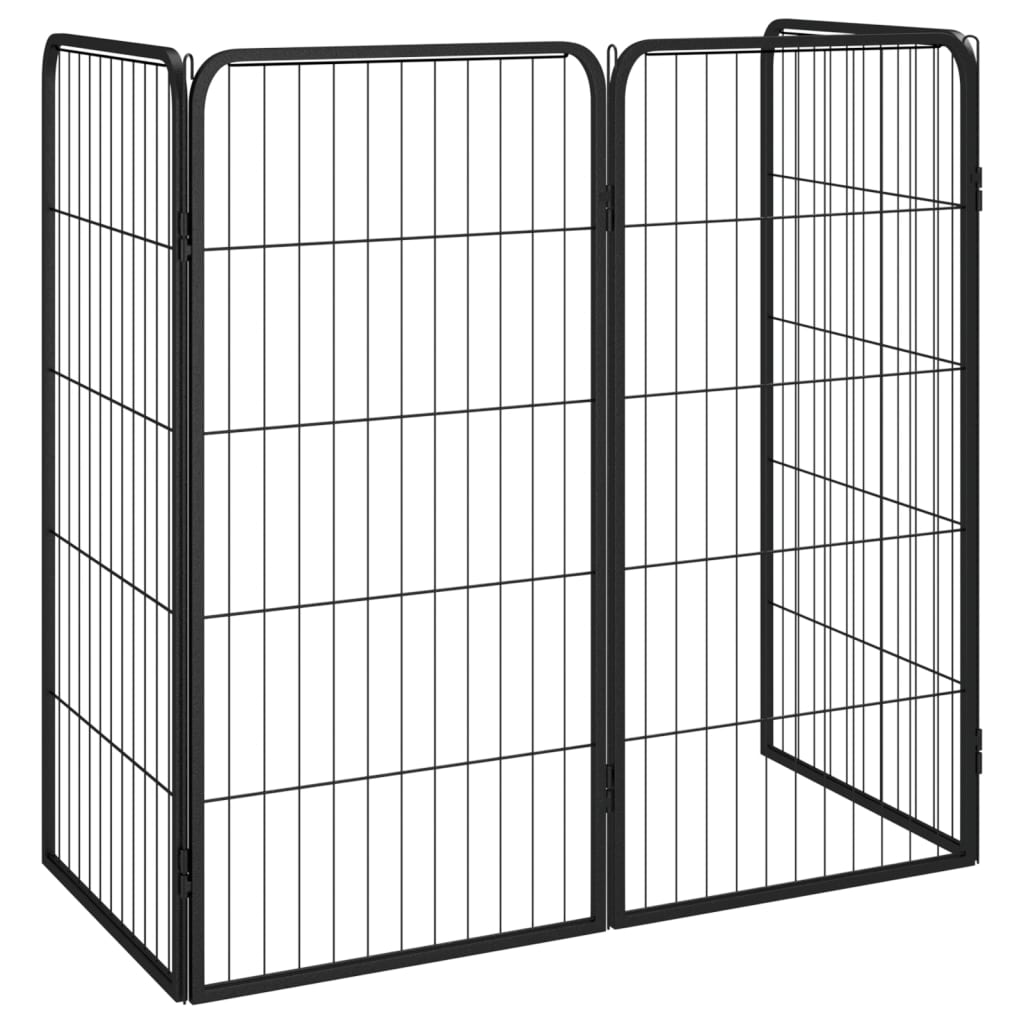 Hondenkennel 40 panelen 50 x 100 cm gepoedercoat staal zwart