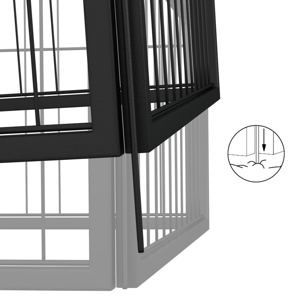 Hondenkennel 38 panelen 50x100 cm gepoedercoat staal zwart