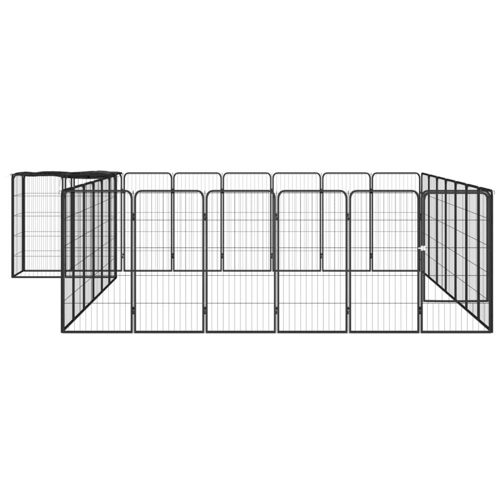 Hondenkennel 38 panelen 50x100 cm gepoedercoat staal zwart