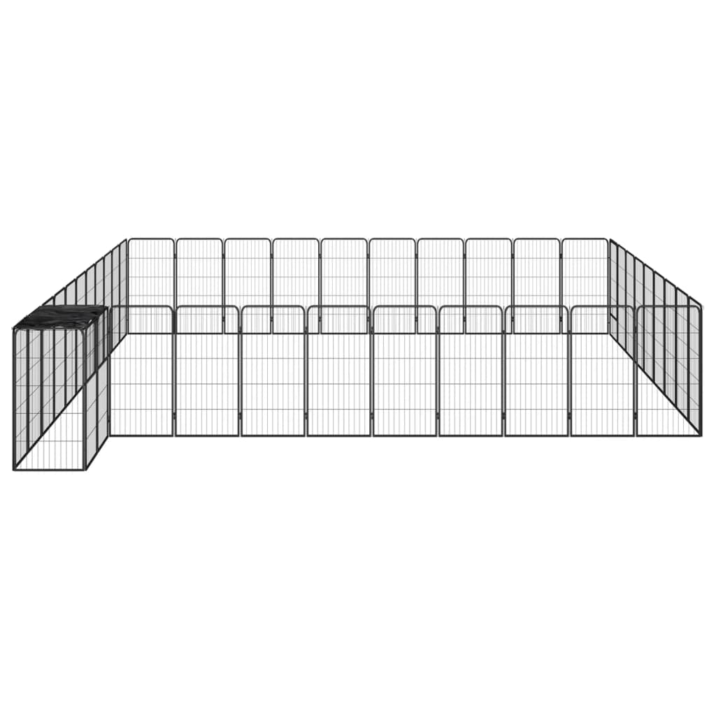 Hondenkennel 38 panelen 50x100 cm gepoedercoat staal zwart