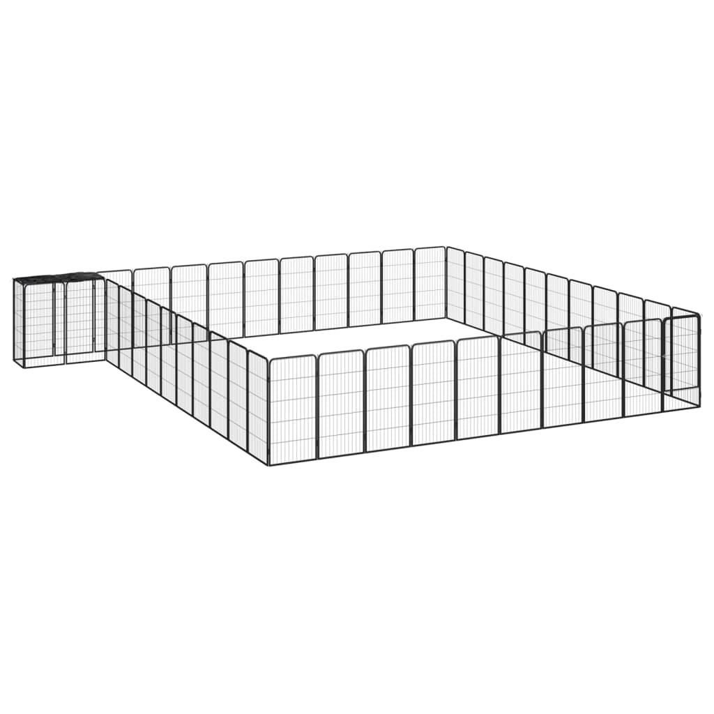 Hondenkennel 38 panelen 50x100 cm gepoedercoat staal zwart