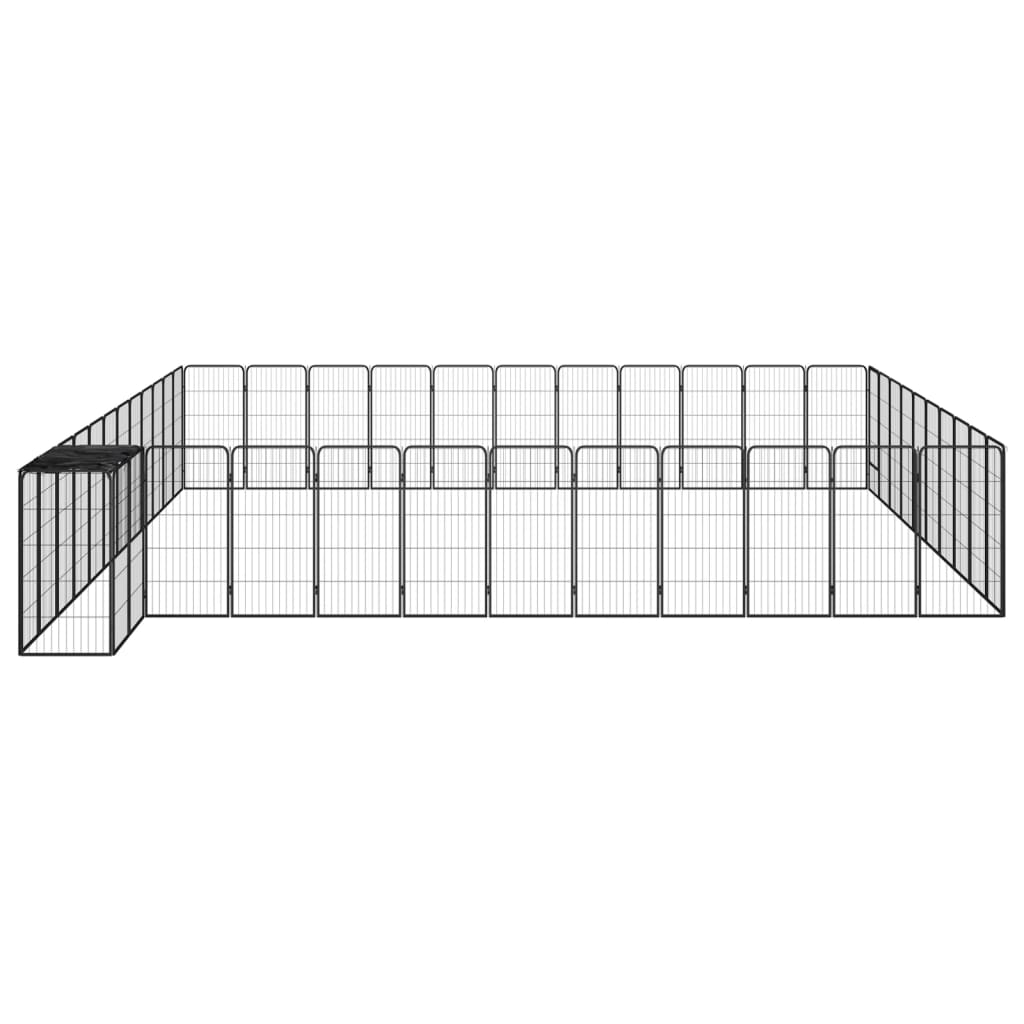 Hondenkennel 38 panelen 50x100 cm gepoedercoat staal zwart