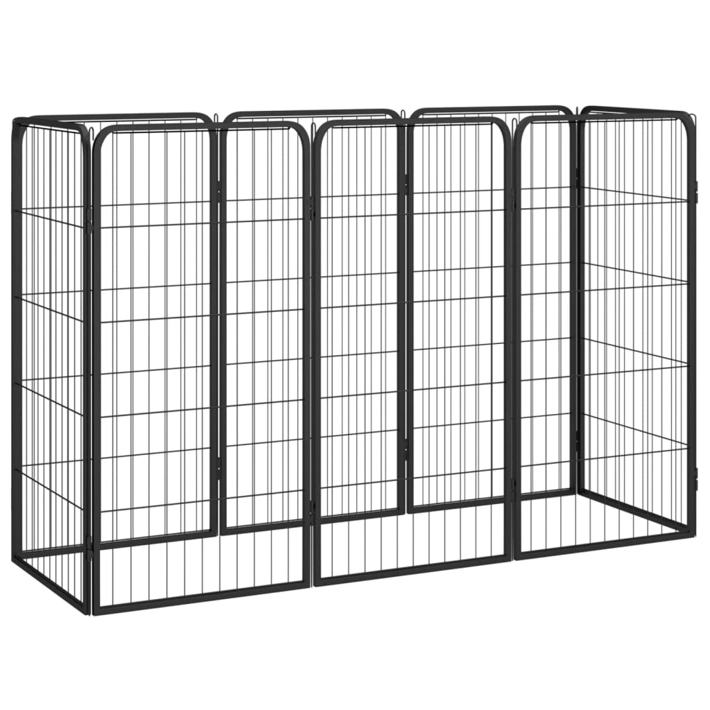 Hondenkennel 40 panelen 50 x 100 cm gepoedercoat staal zwart