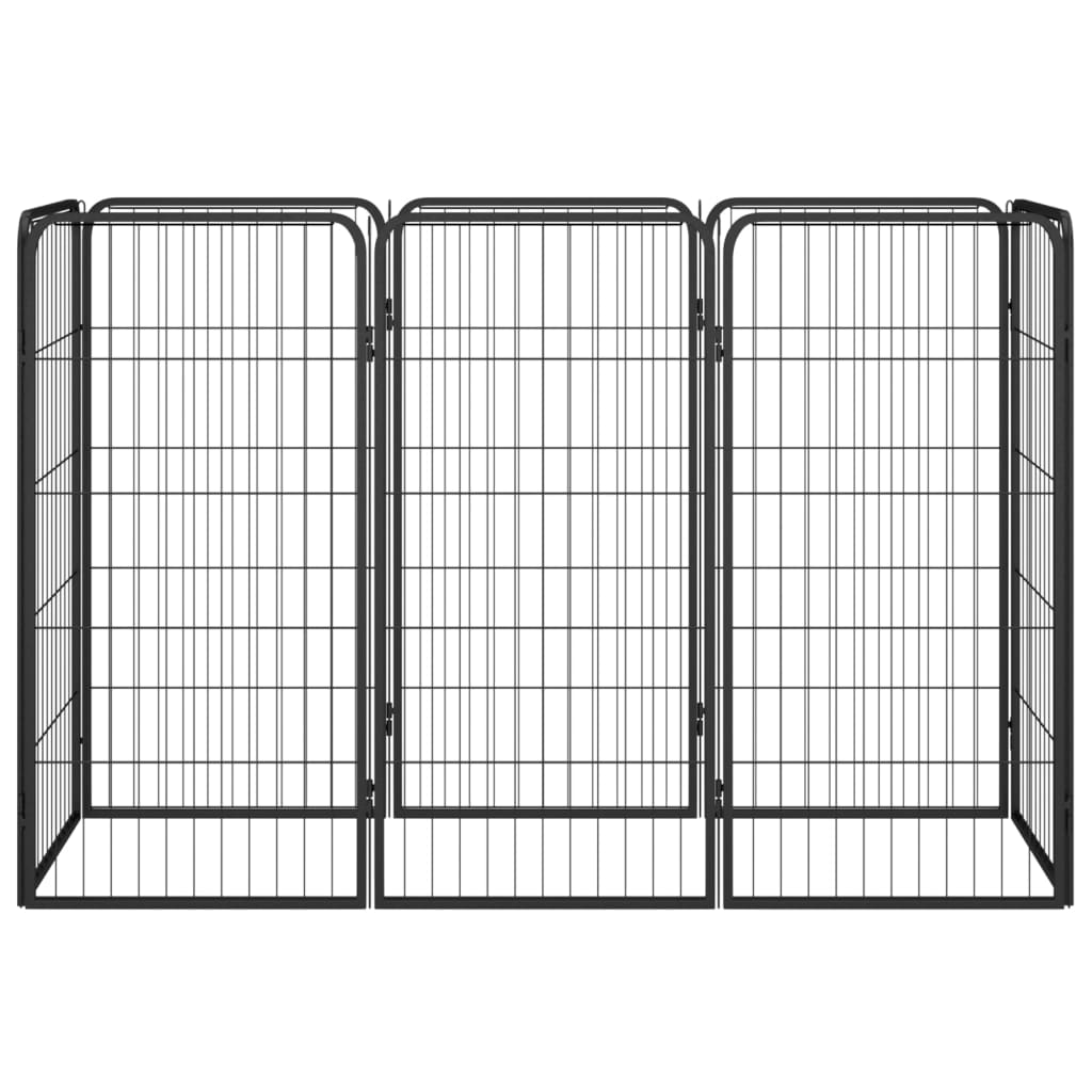 Hondenkennel 40 panelen 50 x 100 cm gepoedercoat staal zwart