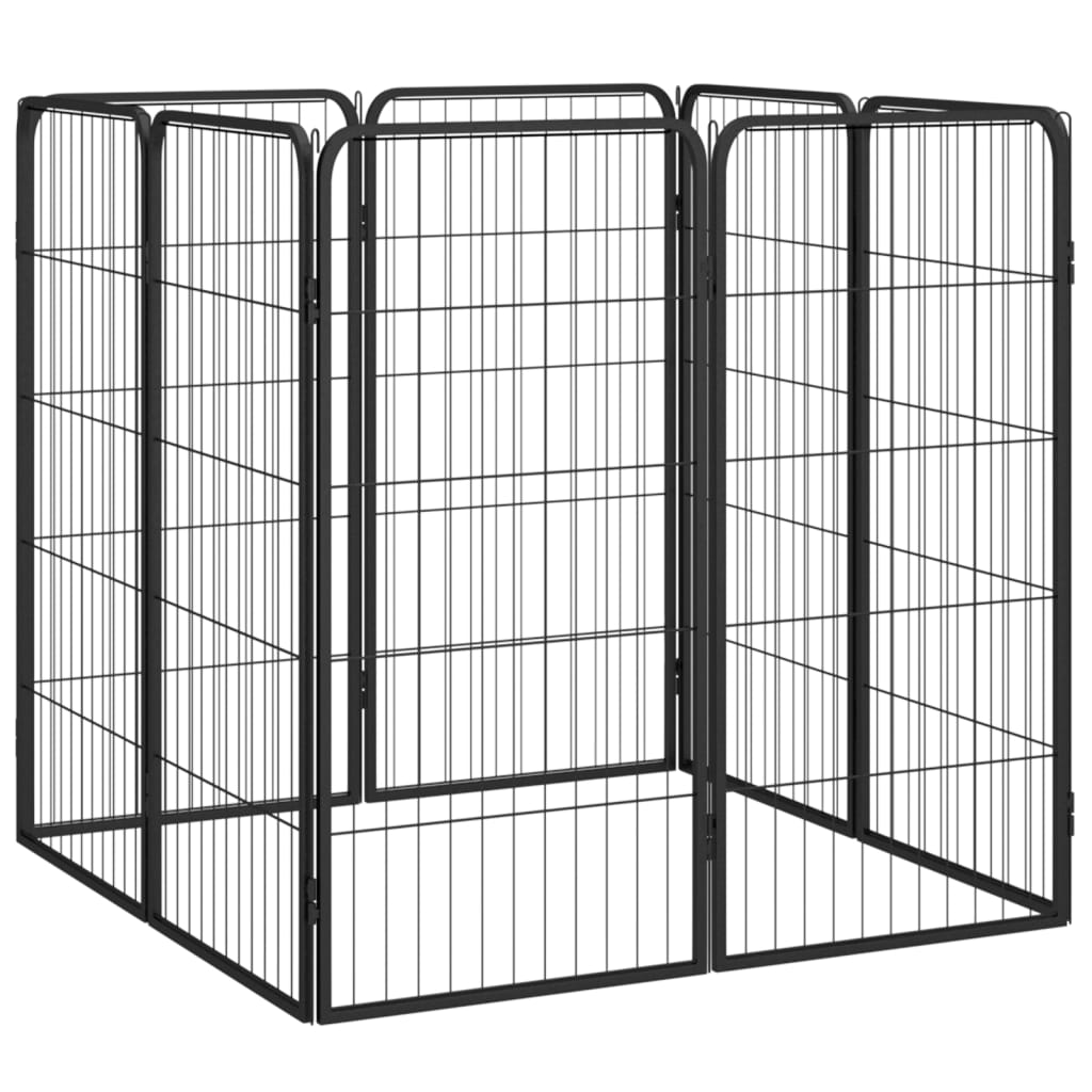 Hondenkennel 40 panelen 50 x 100 cm gepoedercoat staal zwart