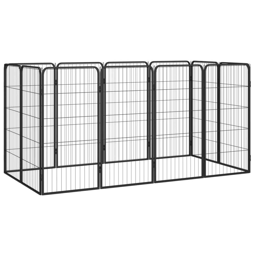 Hondenkennel 40 panelen 50 x 100 cm gepoedercoat staal zwart