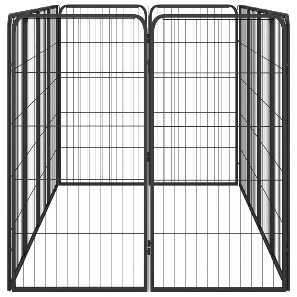 Hondenkennel 40 panelen 50 x 100 cm gepoedercoat staal zwart