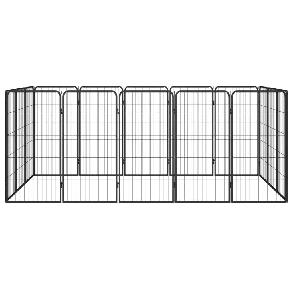 Hondenkennel 40 panelen 50 x 100 cm gepoedercoat staal zwart