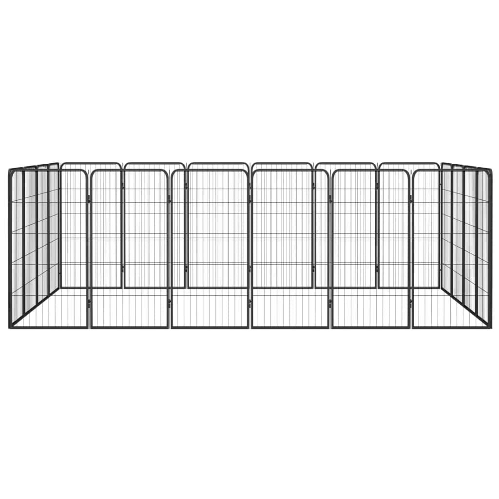 Hondenkennel 40 panelen 50 x 100 cm gepoedercoat staal zwart