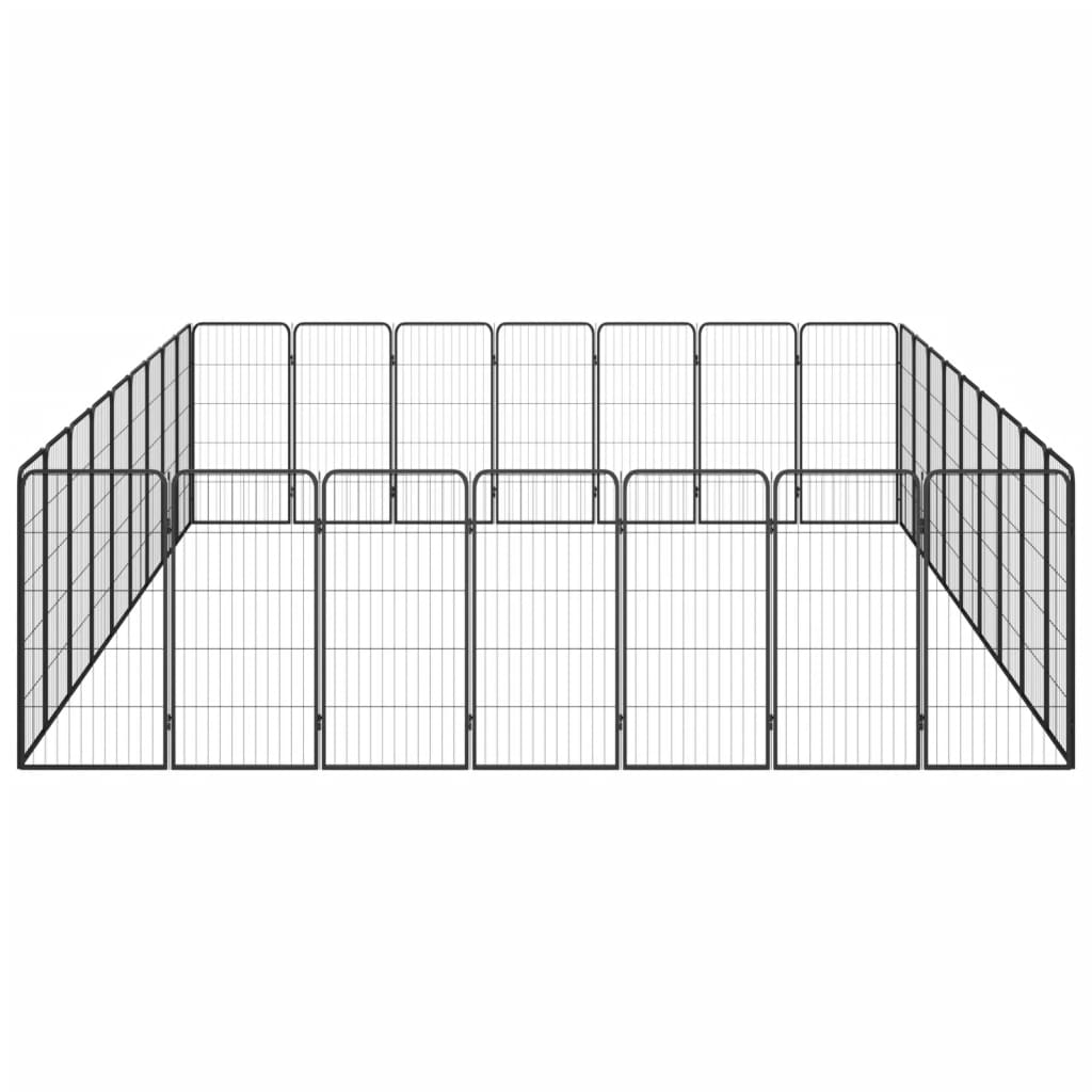 Hondenkennel 40 panelen 50 x 100 cm gepoedercoat staal zwart