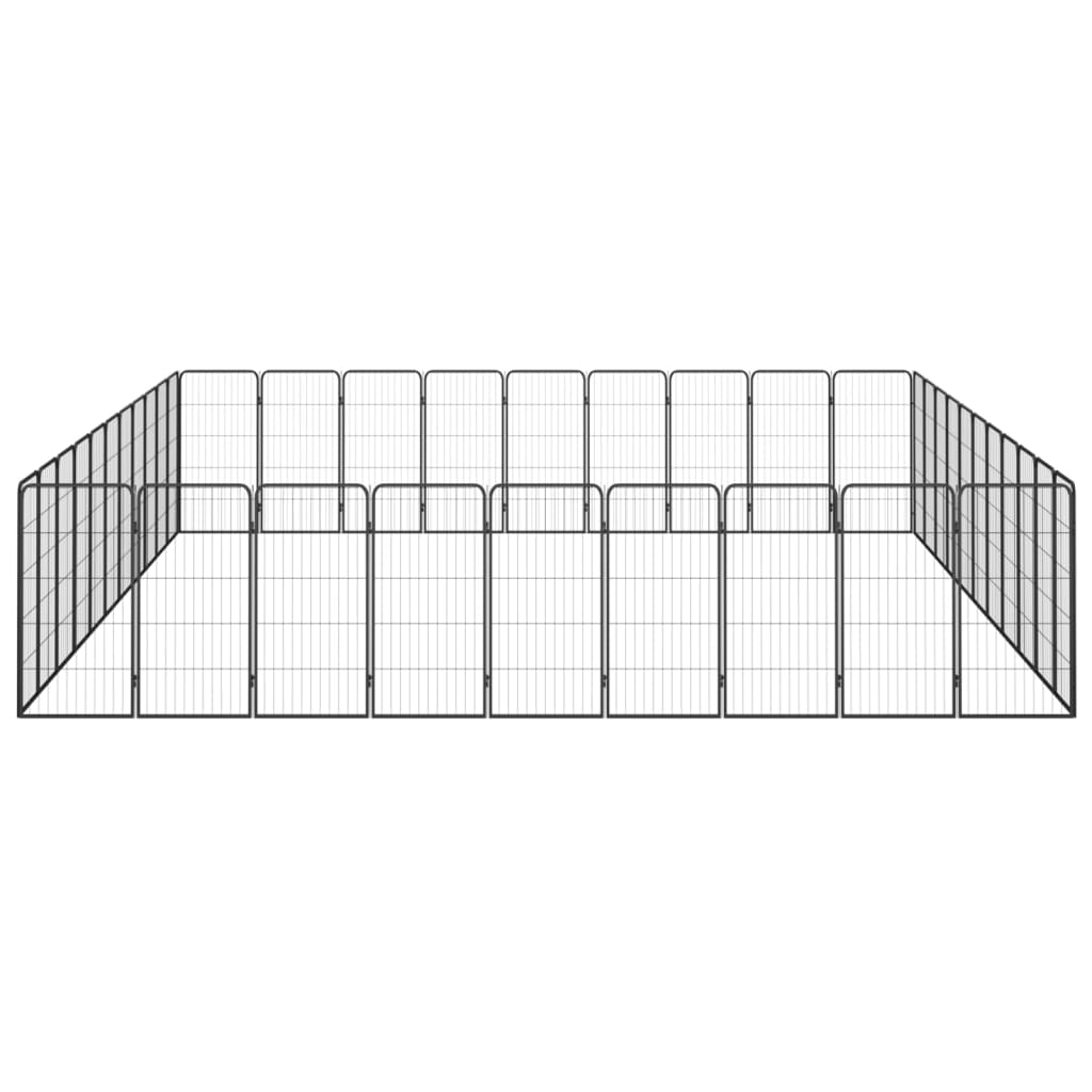 Hondenkennel 40 panelen 50 x 100 cm gepoedercoat staal zwart