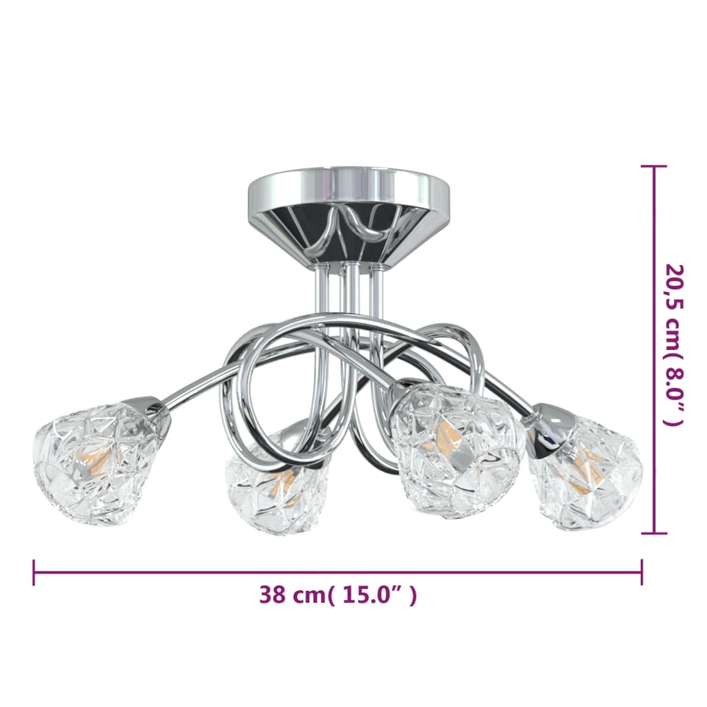 Plafondlamp met gaasdraad kappen voor 4 x G9 LED