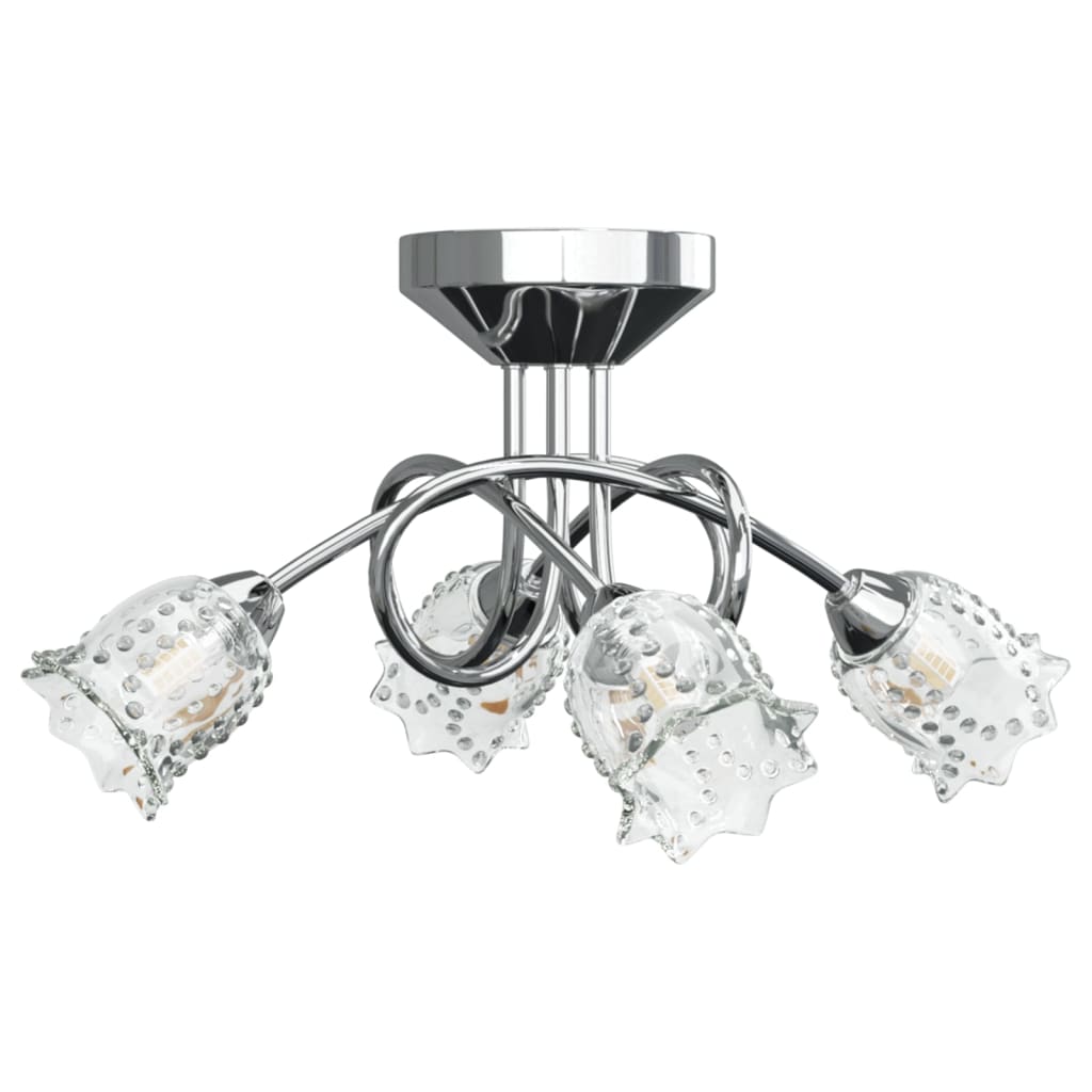 Plafondlamp met gaasdraad kappen voor 4 x G9 LED