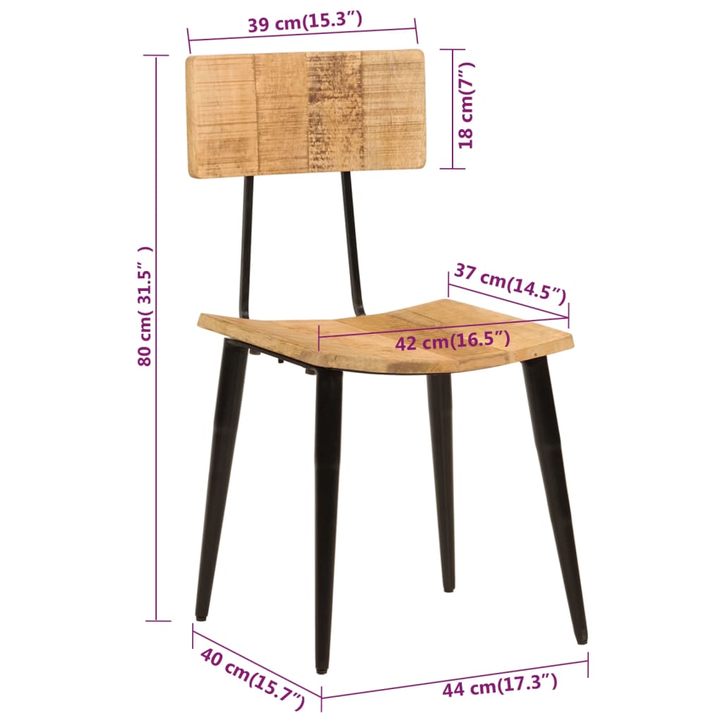 Eetkamerstoelen 6 st massief gerecycled hout