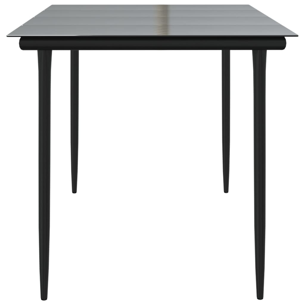 Tuintafel 80x80x74 cm staal en glas zwart