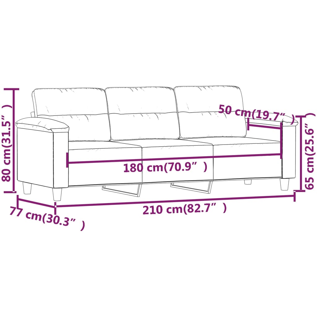 Tweezitsbank 120 cm microvezelstof