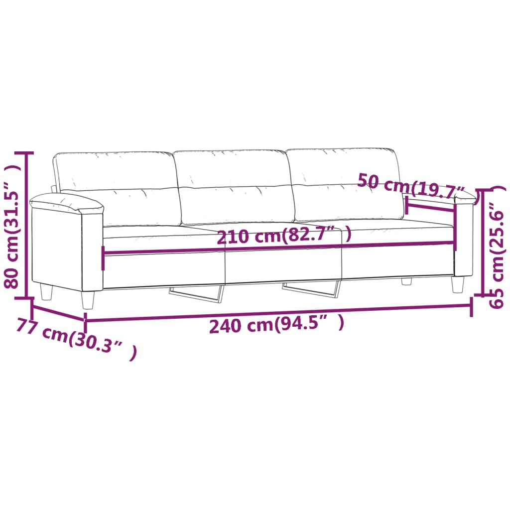 Tweezitsbank 120 cm microvezelstof