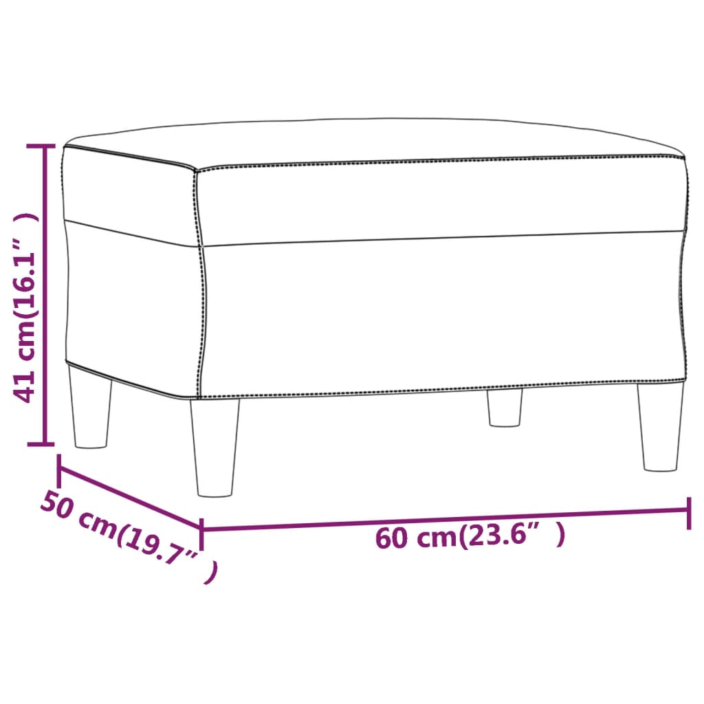 Voetenbank 70x55x41 cm fluweel crèmekleurig