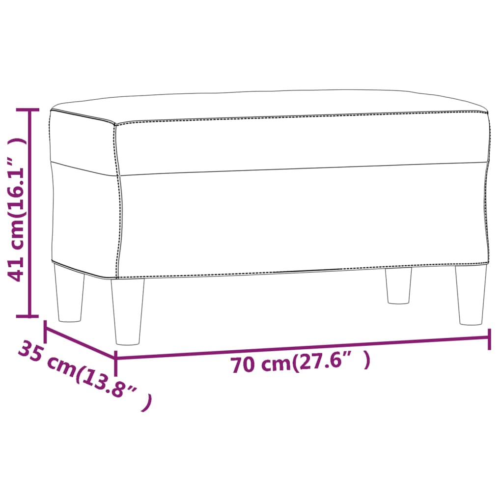 Bankje 70x35x41 cm stof