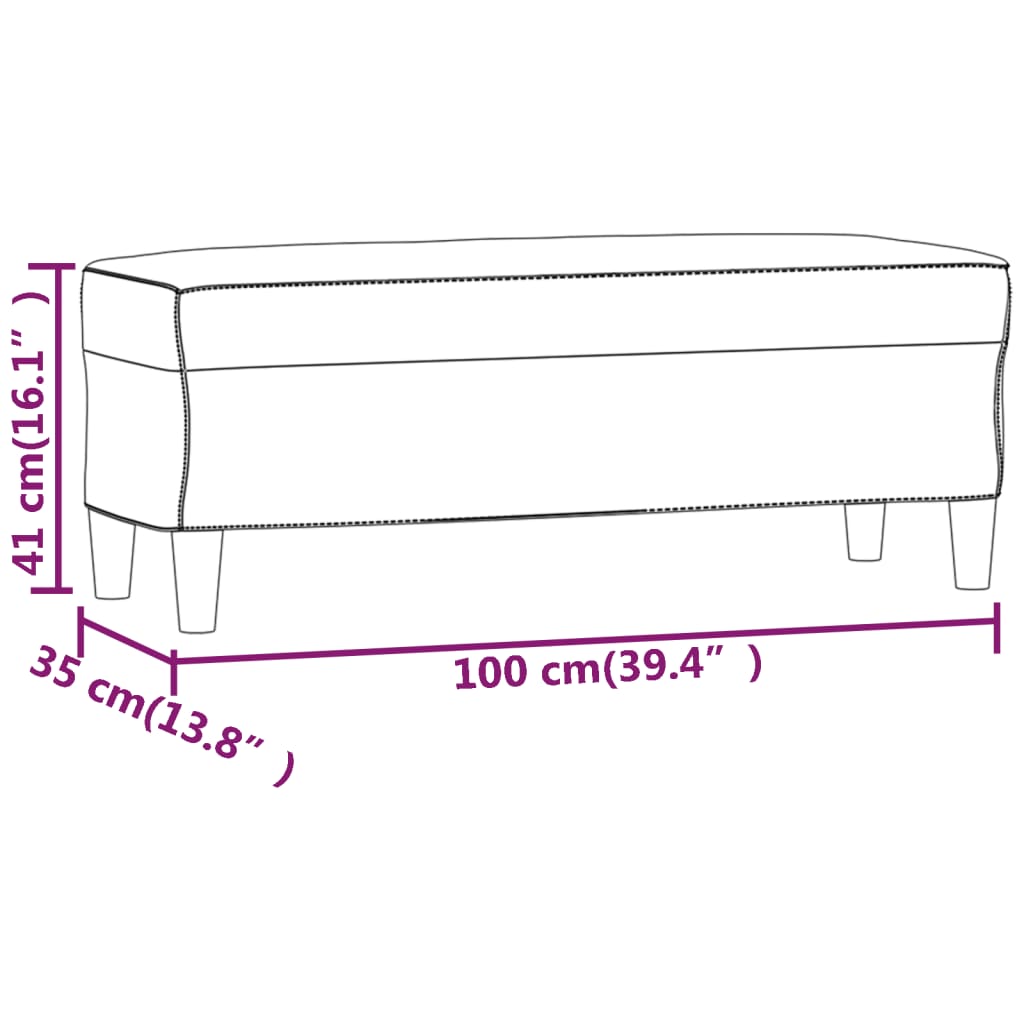 Bankje 70x35x41 cm stof