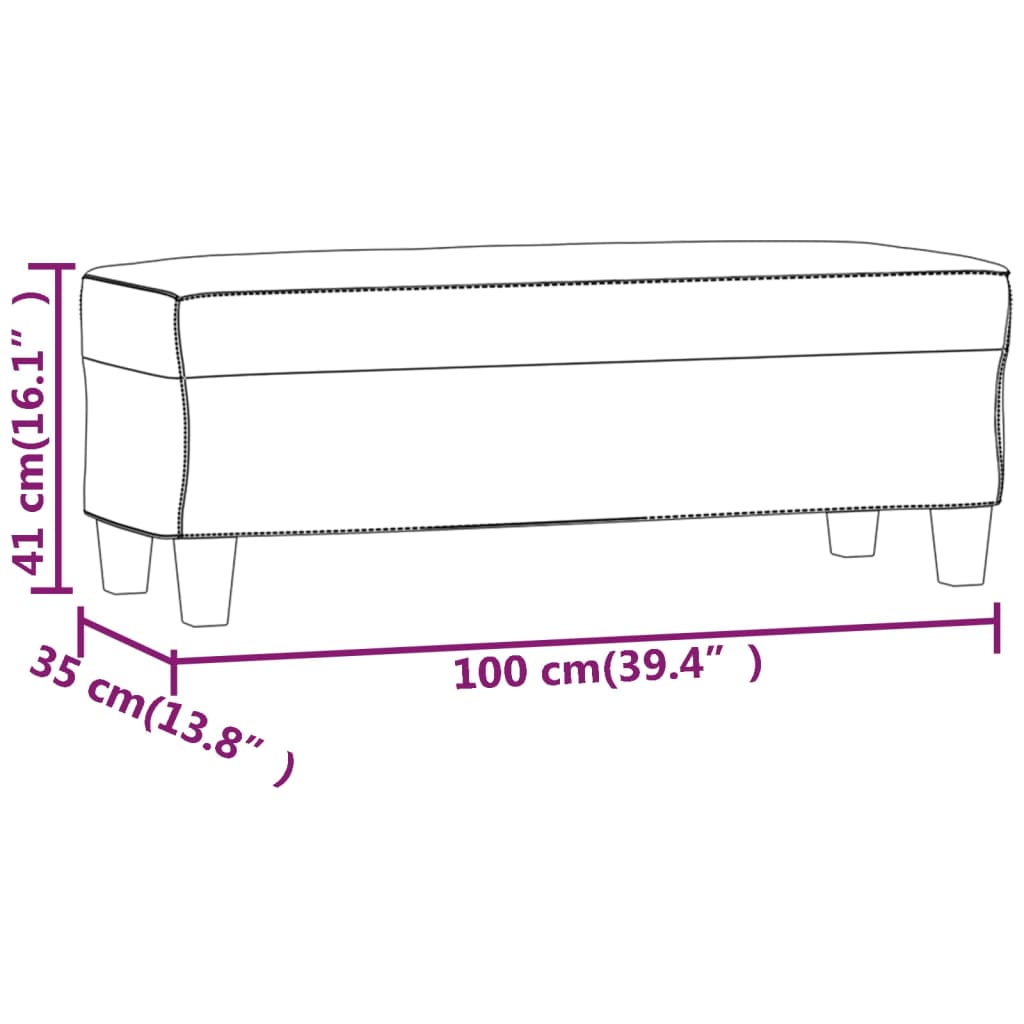 Bankje 100x35x41 cm kunstleer