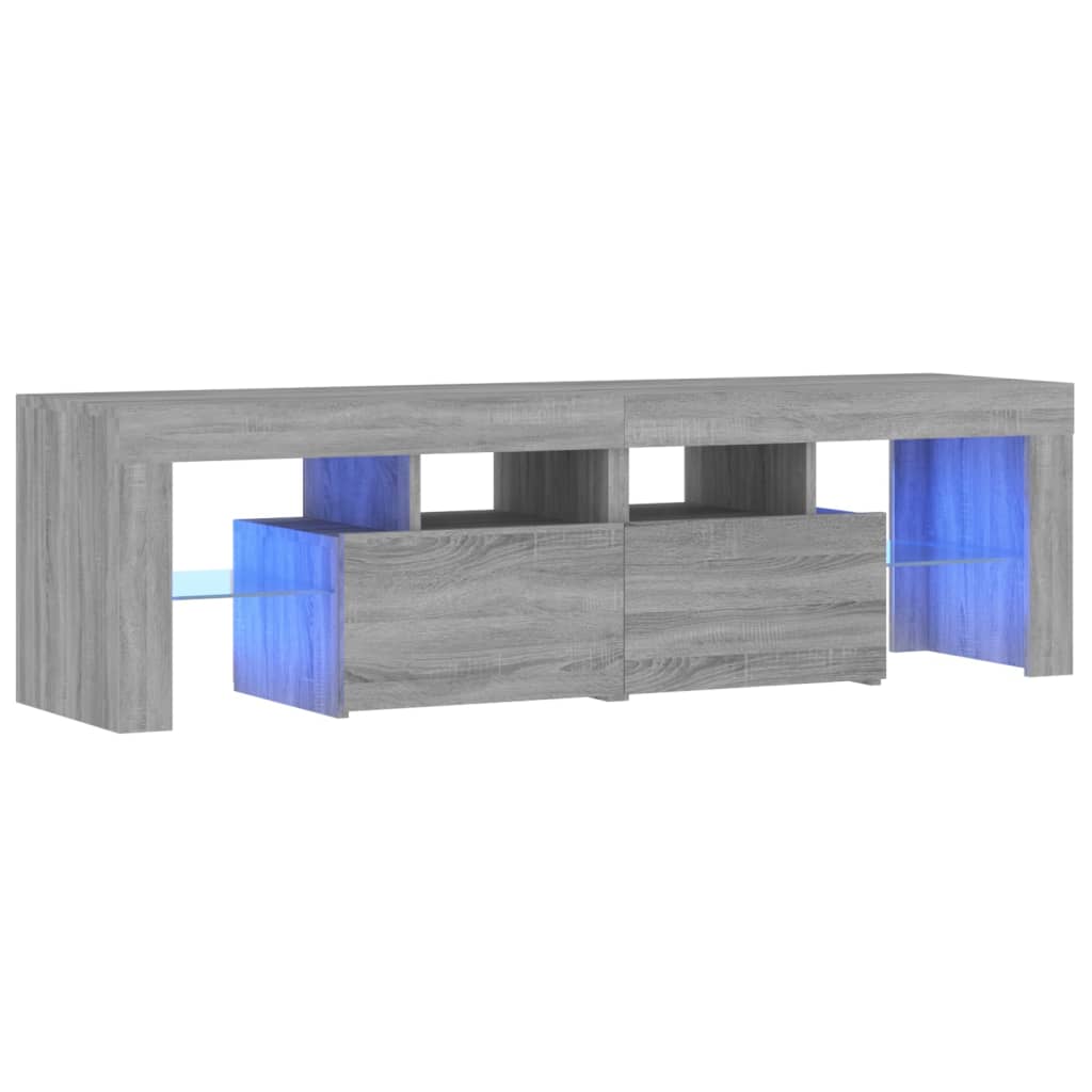 Tv-meubel met LED 140x36,5x40 cm bewerkt hout oud hout