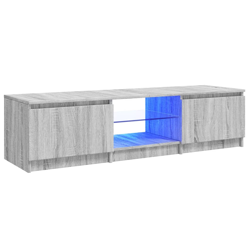 Tv-meubel met LED-verlichting 140x40x35,5 cm bruin eikenkleur